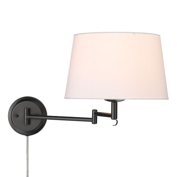 Eleanor Matte Black and White One-Light Articulating Wall Sconce, image 4